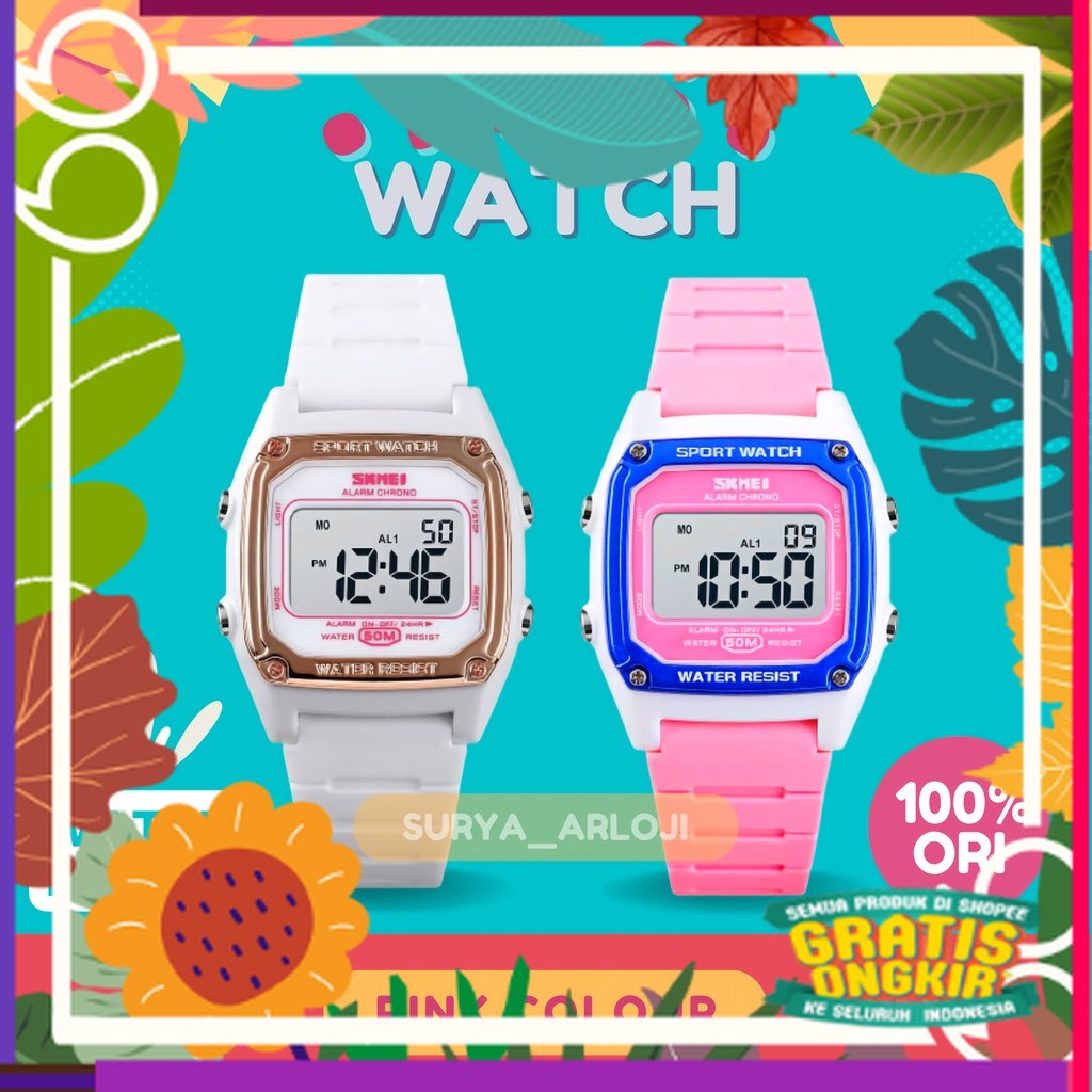 Jam tangan anak anak perempuan tahan air warna pink jam tangan digital anak perempuan jam tangan ana
