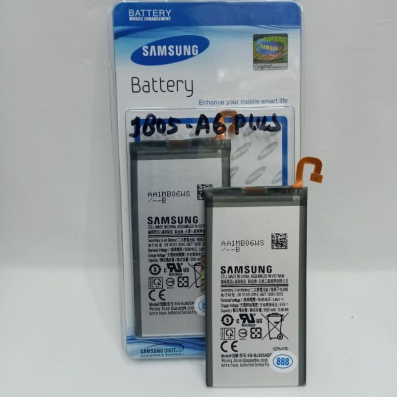baterai BATRE Samsung galaxy A6 plus A6+ EB BJ805ABE A6 PLUS A6+ ORIGINAL BATTERY