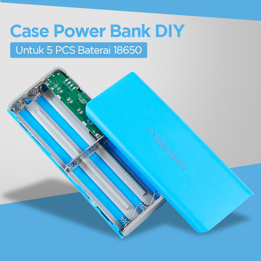 Case Power Bank untuk 5 PCS 18650 - OMWB0CBL Blue