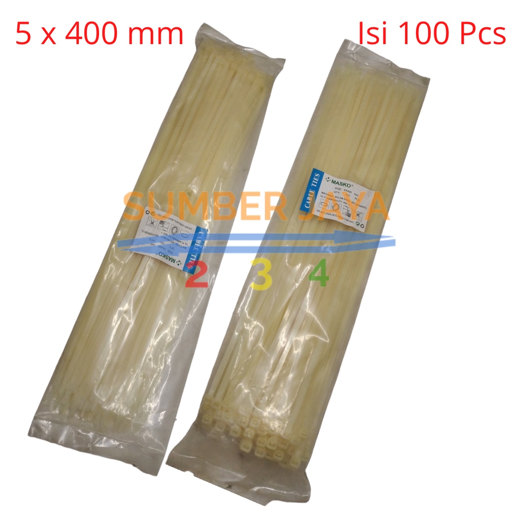 Kabel Ties 40 CM  Putih isi 100 PCS 5 x 400 mm TERMURAH