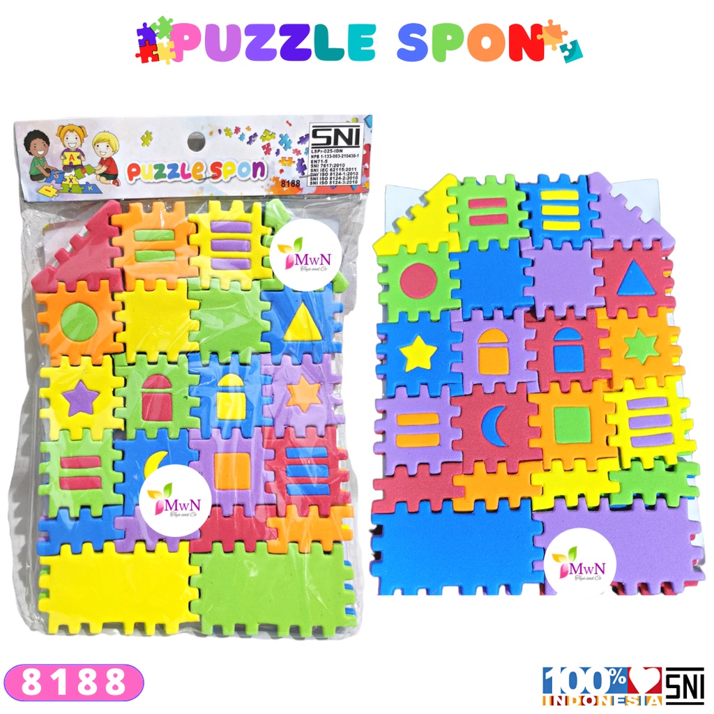 MWN Mainan Edukasi Puzzle Spon Bentuk  Rumah No.8188