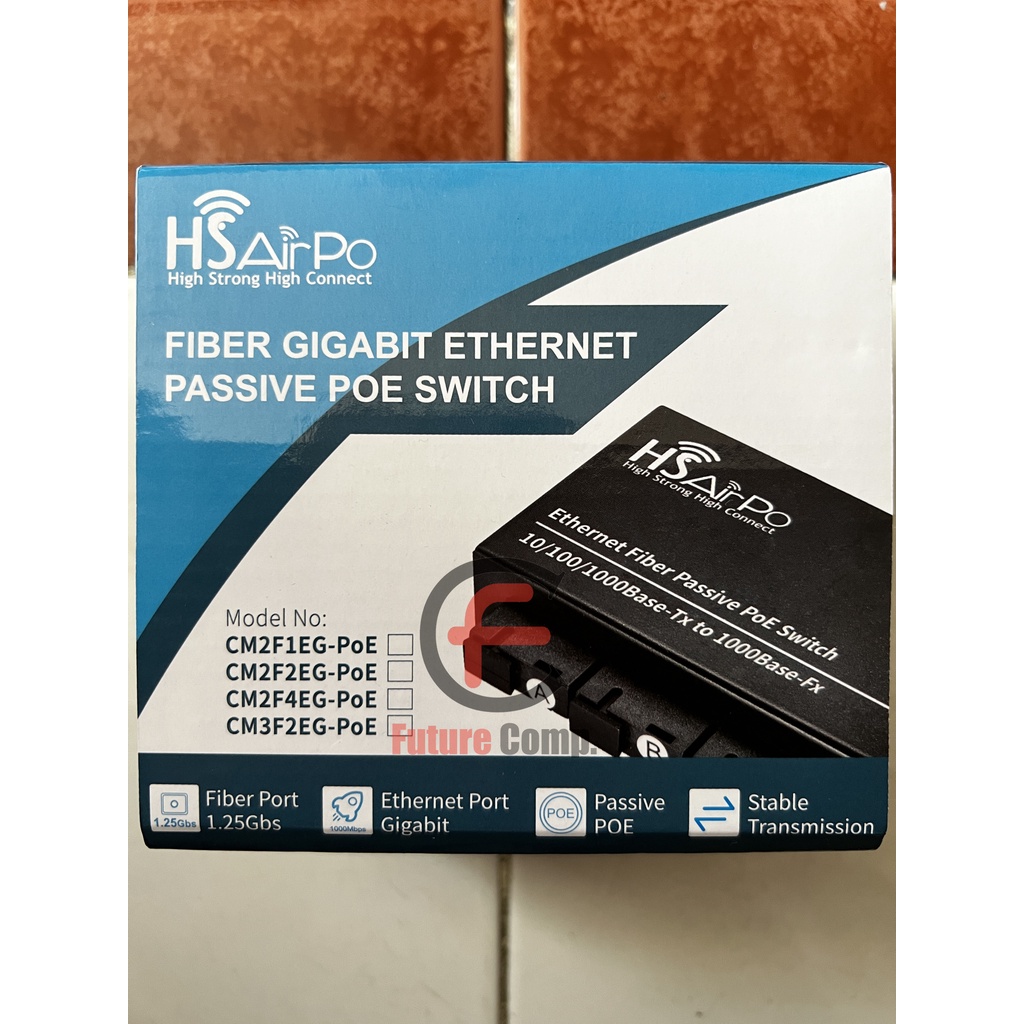 HsAirpo CM2F4EG POE 2Fo 4Lan Media Converter Gigabit