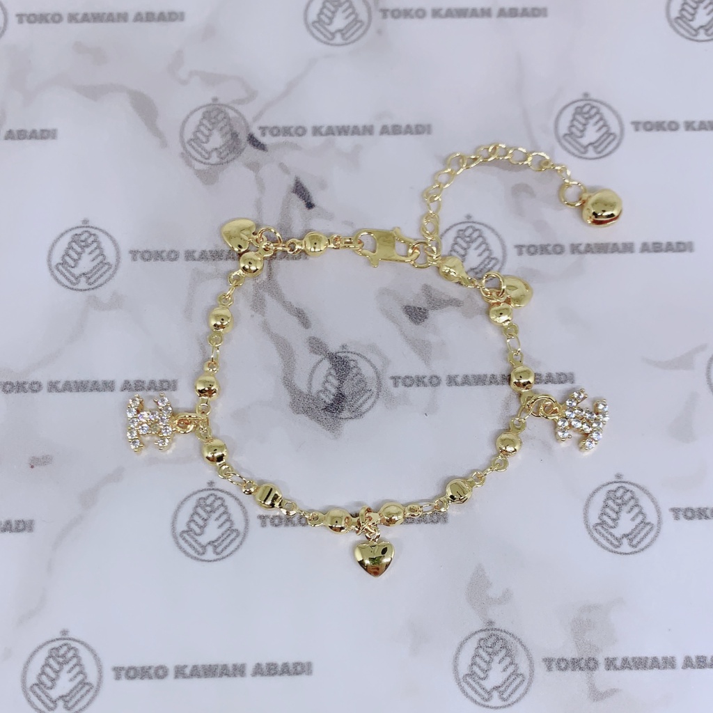 Xuping Gold Gelang Tangan Bangkok Motif Paku Cantik Perhiasan Wanita *34