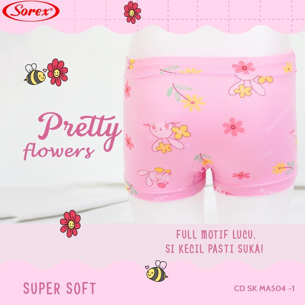 [ 3pc ] CD Boxer SOREX Kids MA 504 -1 / Celana Dalam Anak Perempuan Boxer Ma504 | Bwr