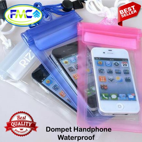 Gantungan Hp Tali Pelindung Anti Air Hujan Pouch Waterproof Case Sarung Bening Aksesoris Handphone