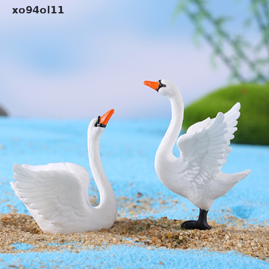 Xo Patung Angsa Ornamen Lanskap Mikro Fairy Garden Miniatur Patung DIY Decor OL