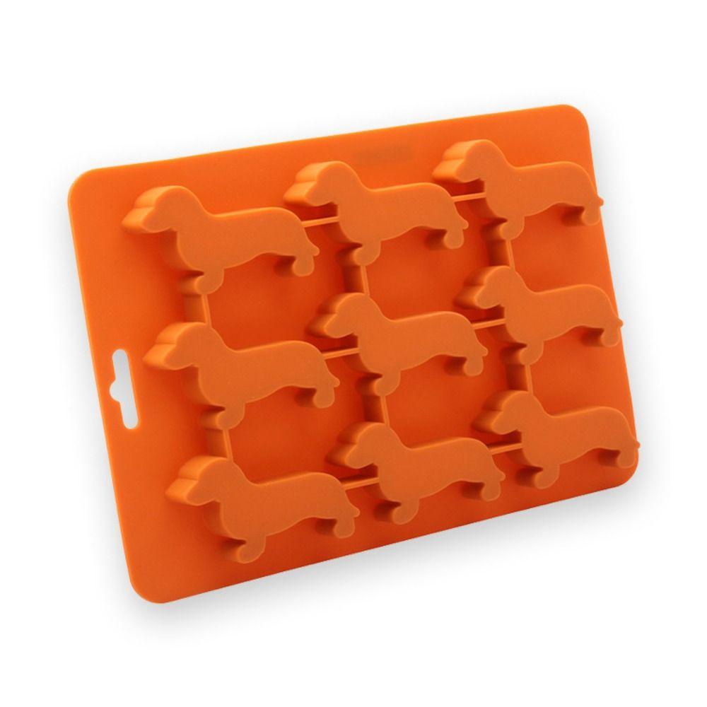 [Elegan] Ice Cube Tray 3D Dapur Kreatif Silikon Dachshund Shaped Cetakan Kue