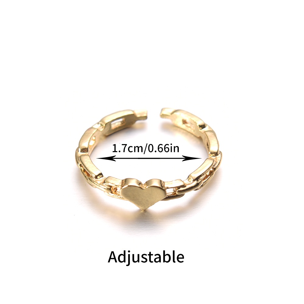 Berbentuk Hati Jari Cincin Wanita Indah Hadiah Halus Halus Tipis Elegan Cincin Pesta Adjustable Terbuka Pernikahan Pasangan Cincin Wanita Fashion Perhiasan