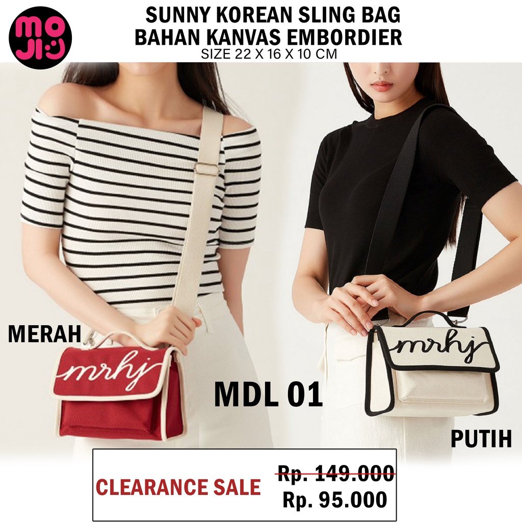 Tas Selempang Wanita Korea Strip Garis dan Polos