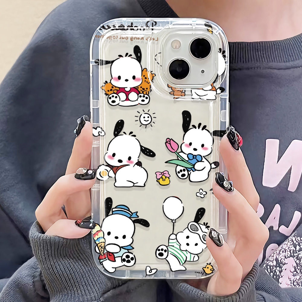 IPHONE Casing Ponsel Lembut Lucu Kompatibel Untuk Iphone14 13 12 11 Pro XS Max X XR 7 8 Plus Casing Transparan TPU Silikon Shockproof Cover