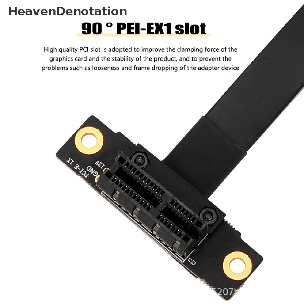 [HeavenDenotation] Pcie X1 Kabel Riser Dual 90derajat Sudut Kanan Extension Cable PCI Express 1x Riser Card Ribbon Extender HDV