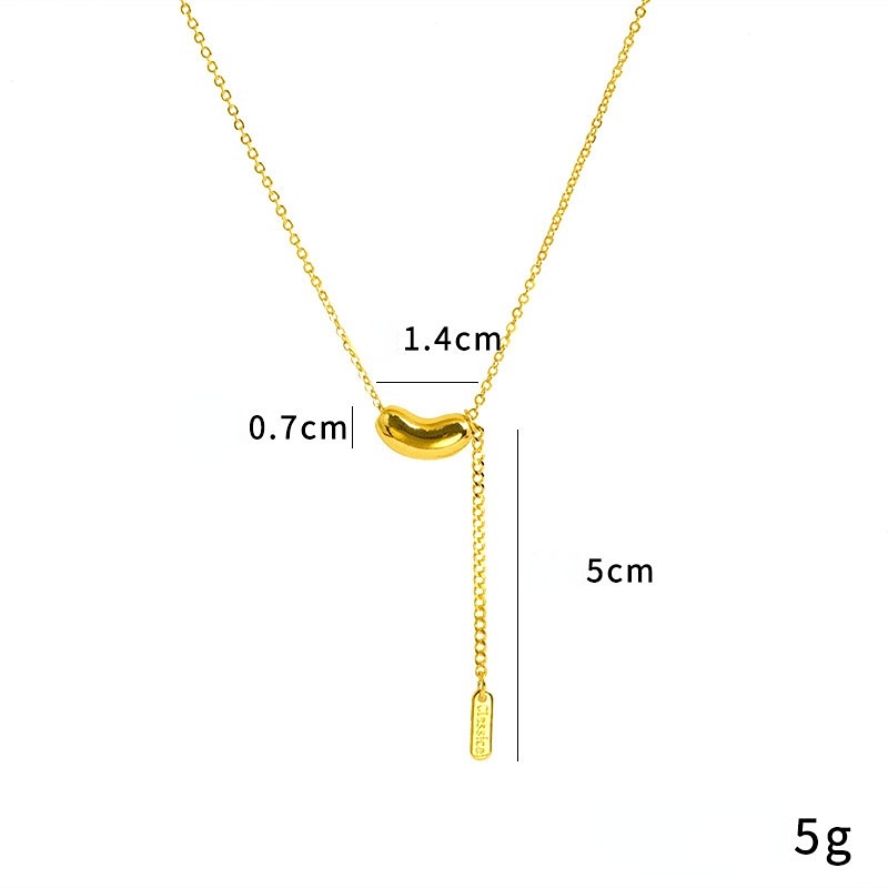 Goldkingdom Fashion Perhiasan Emas Asli Kadar 375Bangkok Aksesoris Ready Stock Kacang Merah Kalung Akasia Rumbai Beruntung Persegi Merek Liontin Berlapis Emas Klavikula Rantai