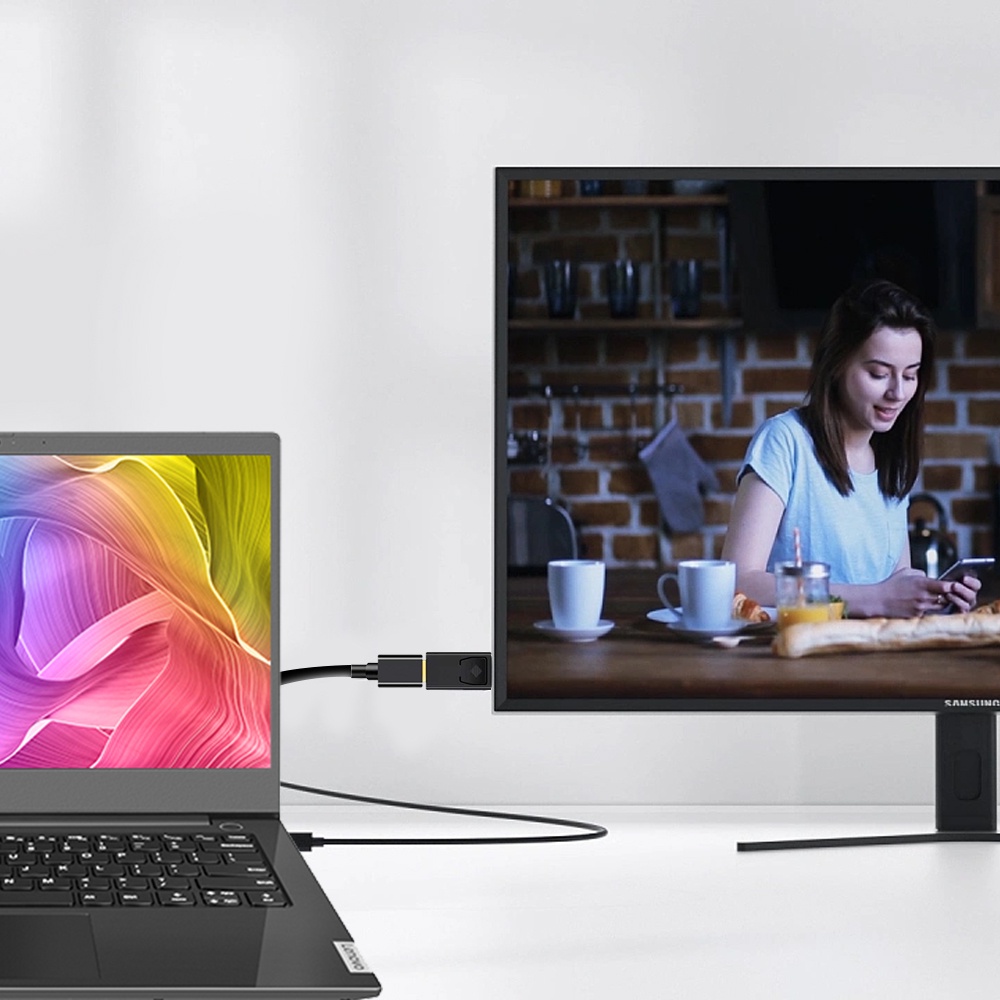 4k/1080p Kepala Konverter Riak Air 3D Dukungan DP Ke HDMI Kompatibel Adaptor Kabel TV HD Untuk PC Desktop/laptop DP Ke HDTV