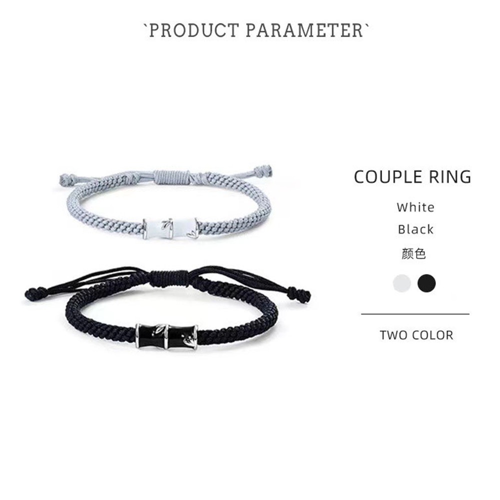 2pcs Gelang Pasangan Tali Tangan Bambu Kepang Serbaguna Hadiah Hari Valentine