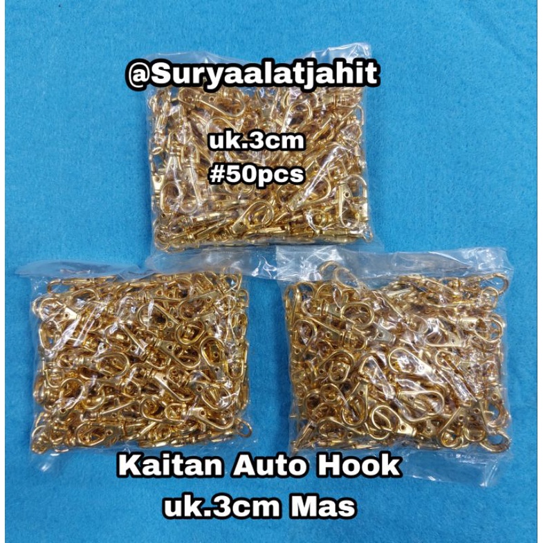 Kaitan Auto Hook uk.3cm Mas Nekel 1bks =rp.28.000/50pcs