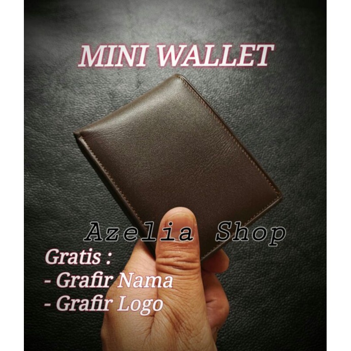 Dompet kulit mini wallet pria-asli-dompet kecil-slim wallet original