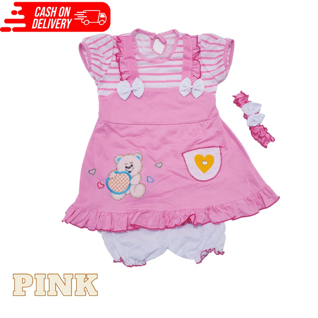 Cod Dress Anak Perempuan FREE Headband + Pop Baju Baby Gracia