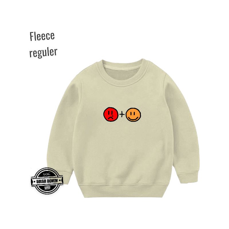 Sweatshirt Anak Balita Unisex 1-4 tahun Motif Imut Smile + Sad Size M L XL
