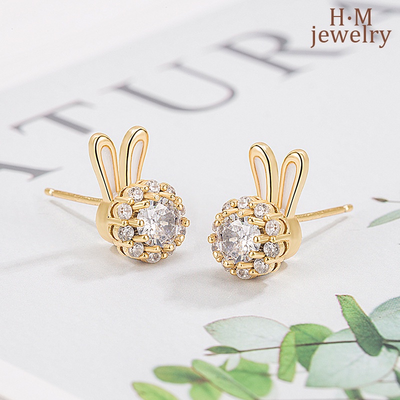 Rotatable Bunny Ear Studs Kecil, Indah Dan Lucu2023Anting Baru