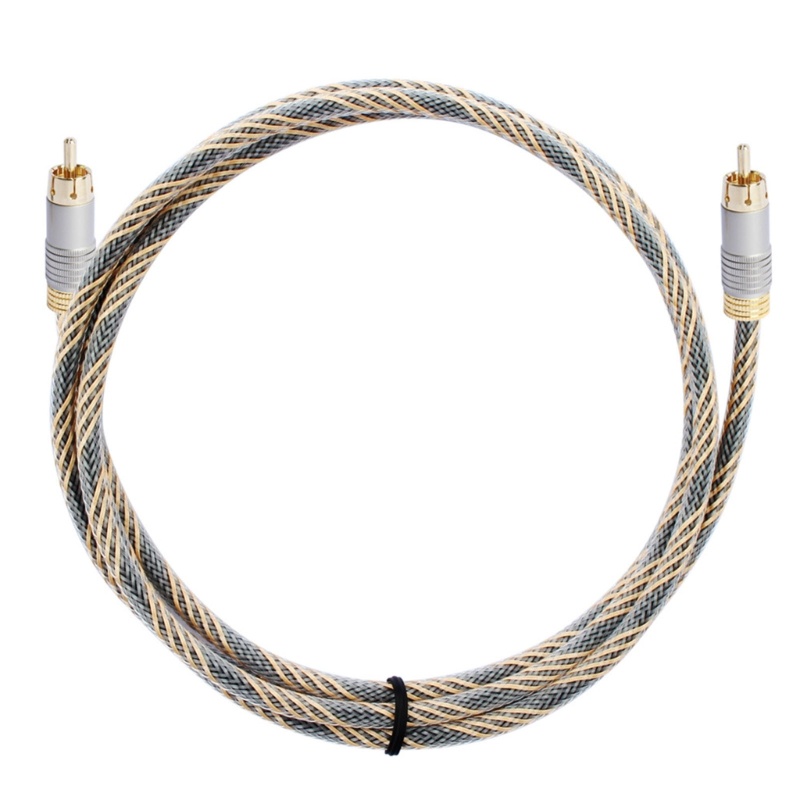 Zzz Kabel Coaxial Digital RCA Male to RCA Male Kabel Subwoofer Lapis Emas 24K