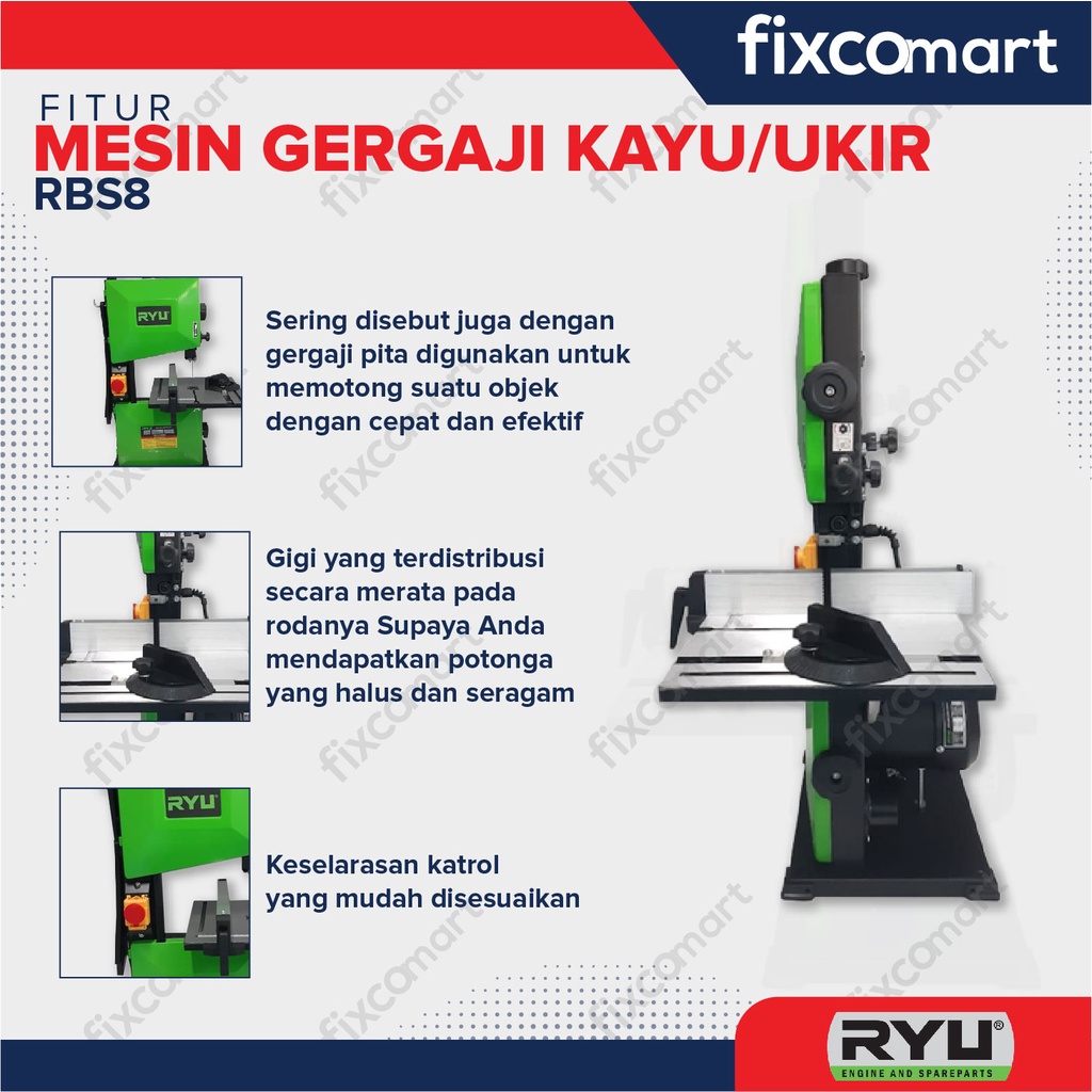 Ryu Band Saw 8 Inch Rbs8 Gergaji Serbaguna