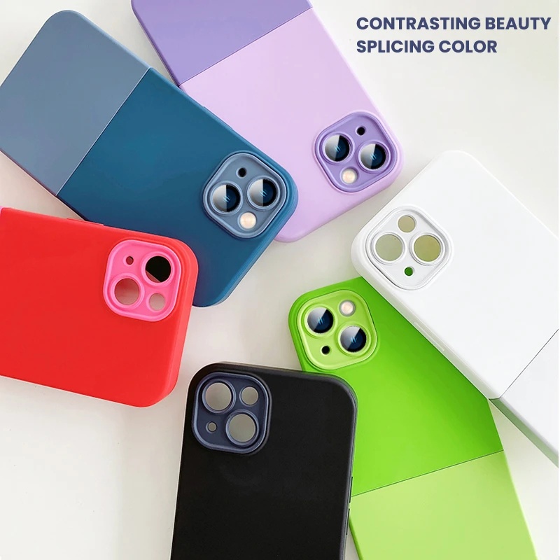 Casing Ponsel Perlindungan Kamera Matte 3in1 Untuk Iphone13 11 12 14 Pro Max Casing iPhone 13Pro 14Pro Plus TPU Lembut Shockproof Bumper Penutup Belakang