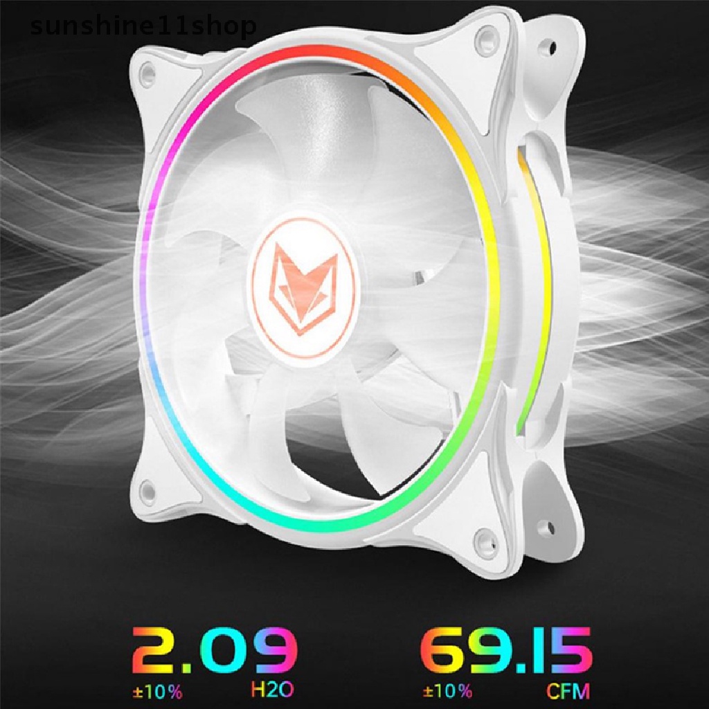 Sho 120mm RGB ARGB Kipas Cooler PWM 4PIN 5V 3PIN Ventilator Hidrolik Bearing Untuk Komputer PC Cooling Case Radiator Aksesoris game N