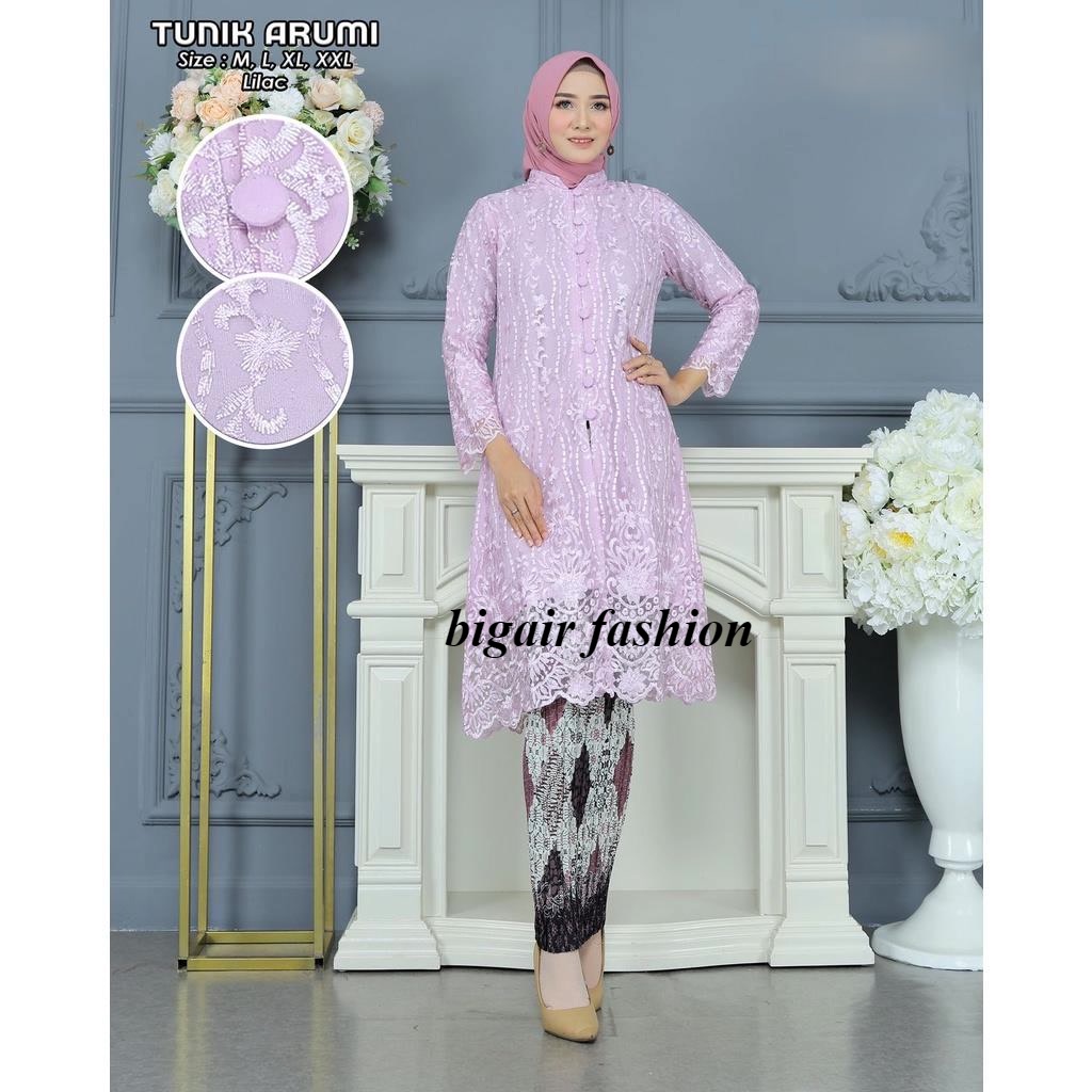 COD Setelan Kebaya Tunik Brukat Busui Kancing Depan Baju Kebaya Modern Kebaya Pesta kebaya lamaran by bigair fashion