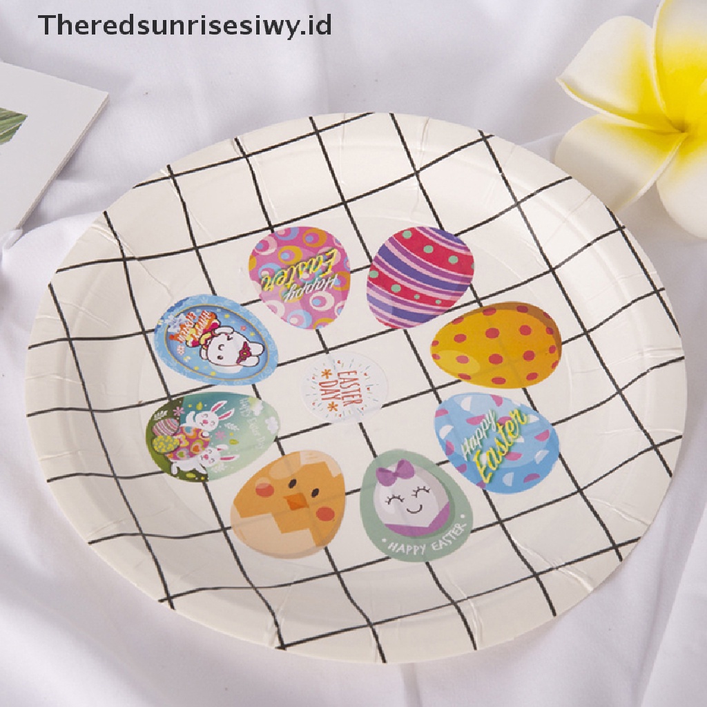 # Baju Lebaran # 500pcs Stiker Happy Easter Kelinci Self Adhesive Seal Label Sticker Party Tag~