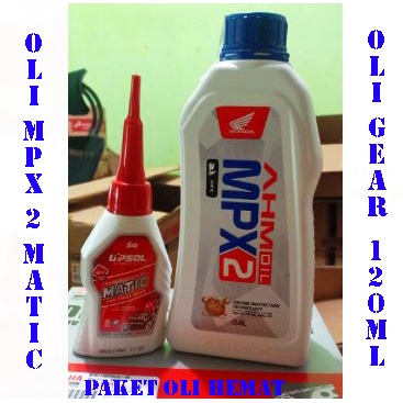 paket oli mpx2 matic dan oli gardan upsol 120ml oli mpx2 matic paket oli mpx 2 paket oli mpx2 matic dan gardan ahm 120ml paket oli mpx2 oli ahm oli motor honda matic metik ahm beat scoopy vario spacy 1 paket oli mesin dan gardan oli gear
