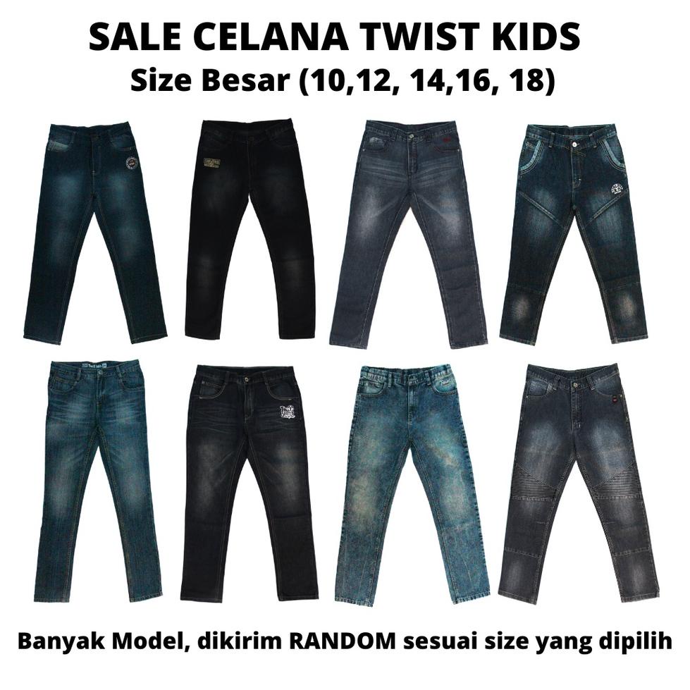 S77 TWIST KIDS CUCI GUDANG - Celana Panjang Denim Jeans Reguler Size Besar NEW ロ