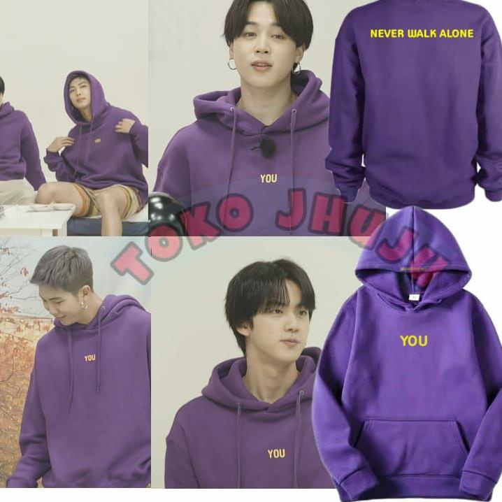 Terlaris Hoodie Jumper BTS Made by Jimin You Never Walk Alone Seven with you sablon kuning ♛npf™