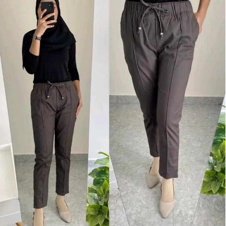 ㅴ Celana Wanita Baggy Pants Panjang American Drill Kekinian Begi Pant Premium Terlaris Warna Hitam I