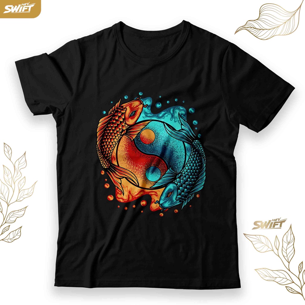 KAOS Yin Yang Koi Fish Japan ikan koi TSHIRT BAJU DISTRO