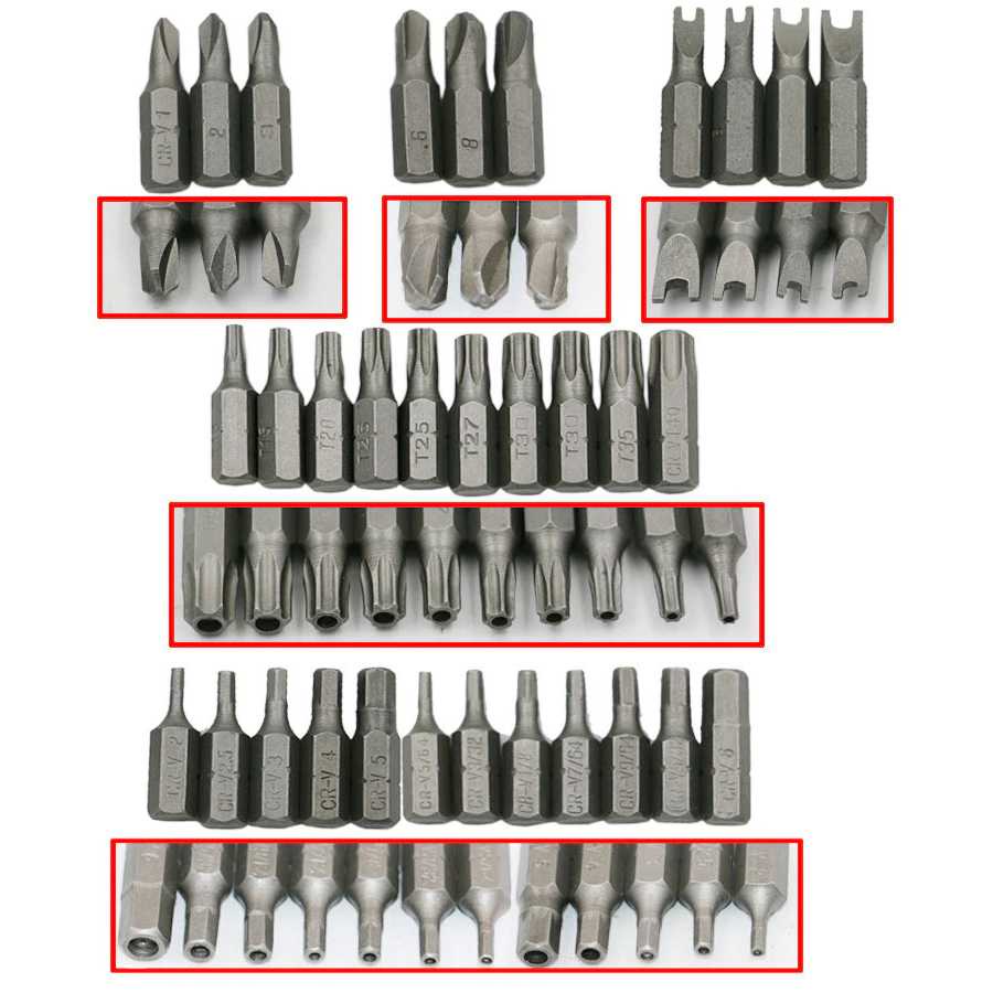 Kepala Mata Obeng Screwdriver Hollow Bit 33 PCS With Magnetic Extension Alat Reparasi Bahan Berkualitas