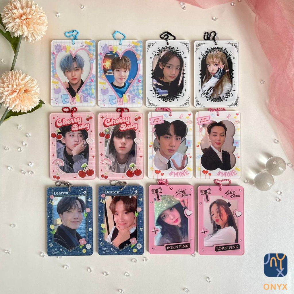 PC HOLDER / PHOTOCARD HOLDER AKRILIK 2 SISI TRANSPARAN DEPAN BELAKANG