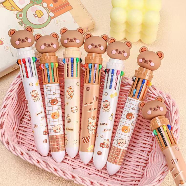 

H30 Bulpoin 10 In 1 Karakter Gelpen 10 warna 10 in 1 Cute Bear STOCK TERBATAS ㊒
