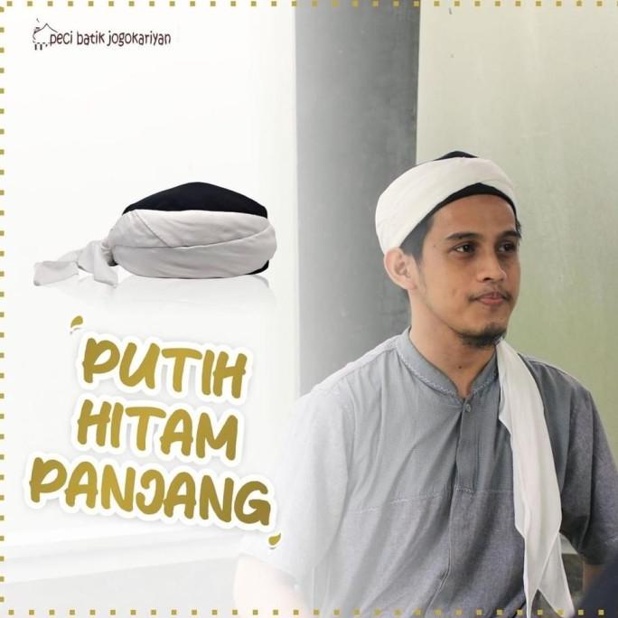 PECI BATIK JOGOKARIYAN ORI MOTIF 08 PECI PUTIH HITAM PANJANG KOPIYAH GG545FR