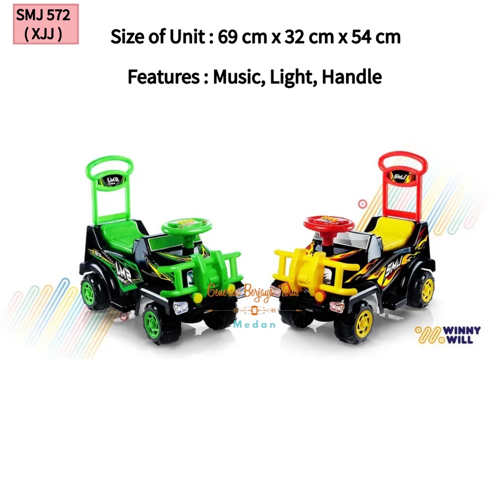 MAINAN ANAK LAKI LAKI MOBIL DORONG SMJ 572 / MOBIL DUDUK ANAK