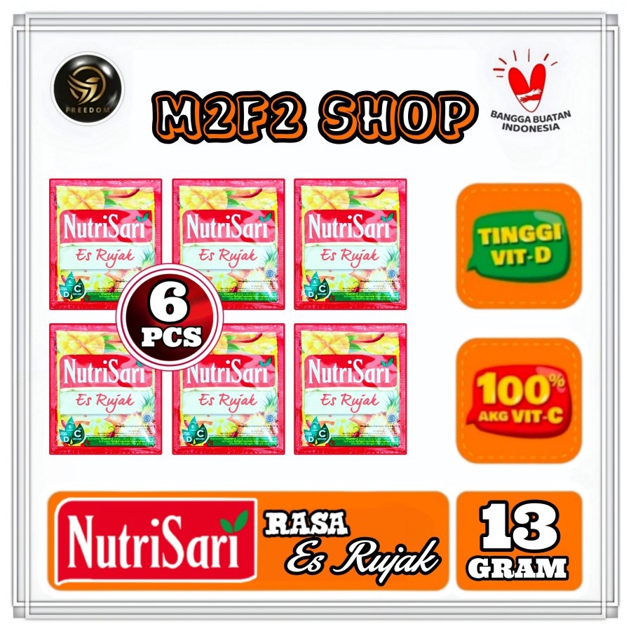 

NutriSari Minuman Serbuk Es Rujak Sachet - 13 gr (Kemasan 6 Pcs)