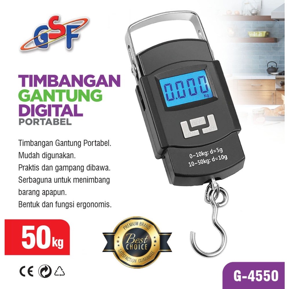 Timbangan gantung digital gsf 50 KG portable