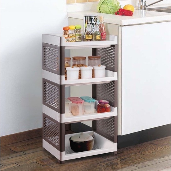 Rak 4 Susun Plastik Full Black