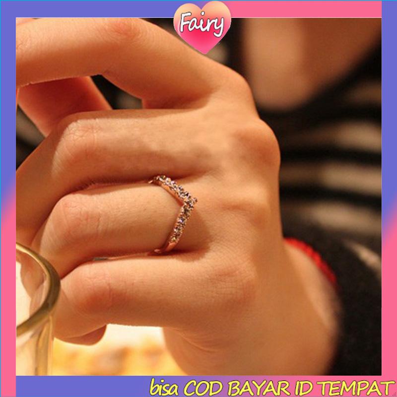 Cincin Model Simple Cincin V Shape Ring Fashion Gaya Korea Simple F