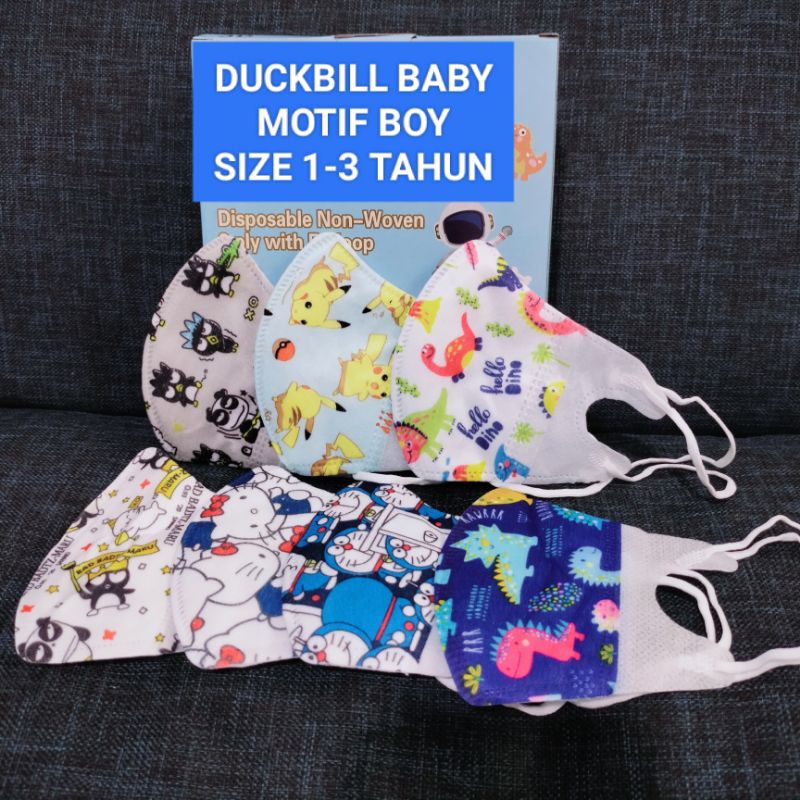 Masker Duckbill Anak Motif Gambar Lucu isi 10 dan 50 Pcs