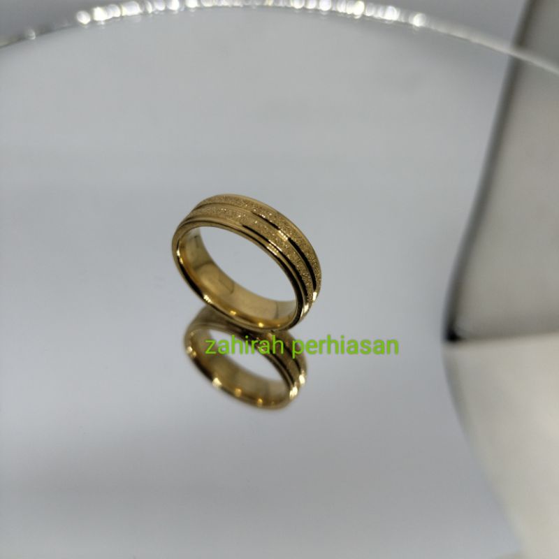 cincin coin motif emas pasir 24K awet tidak mudah luntur 22