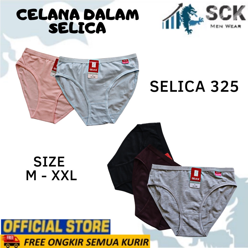 Celana Dalam Wanita SELICA 325 MIDI Katun Seamless / CD Ukuran M-XXL / Pakaian Dalam Cewek - sckmenwear GROSIR