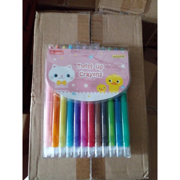 

crayon linko putar 12 warna panjang (400gr)