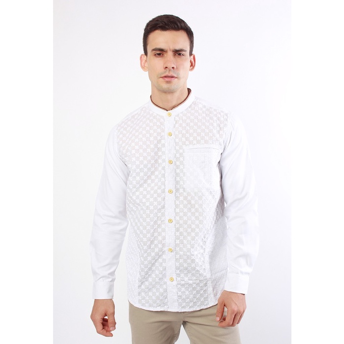Kemeja Emba Classic - Alturi One Baju Koko Lengan Panjang Pria | White - XL slimfit koko lengan pend