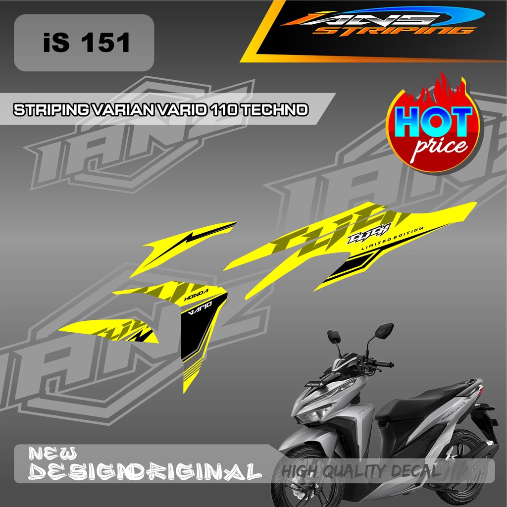 TERBARU STIKER DECAL HONDA VARIO TECHNO 110 / STRIPING VARIO TECHNO / VARIASI STIKER BODY VARIO 2009-2013 / DECAL KERETA VARIO LAMA IS151