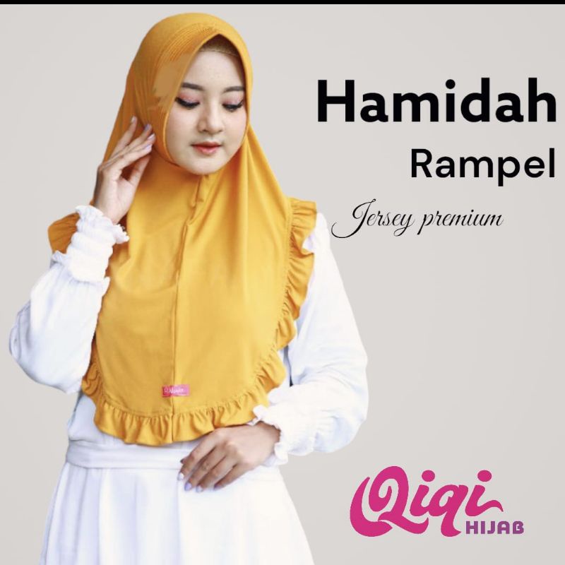 [ Qiqi Hijab ] HAMIDAH REMPEL ••hijab instan pet rempel••hijab instan jersey premium